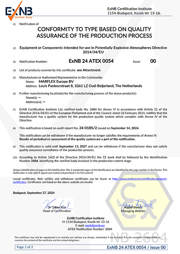 ExNB 24 ATEX 0054 - issue 00-1